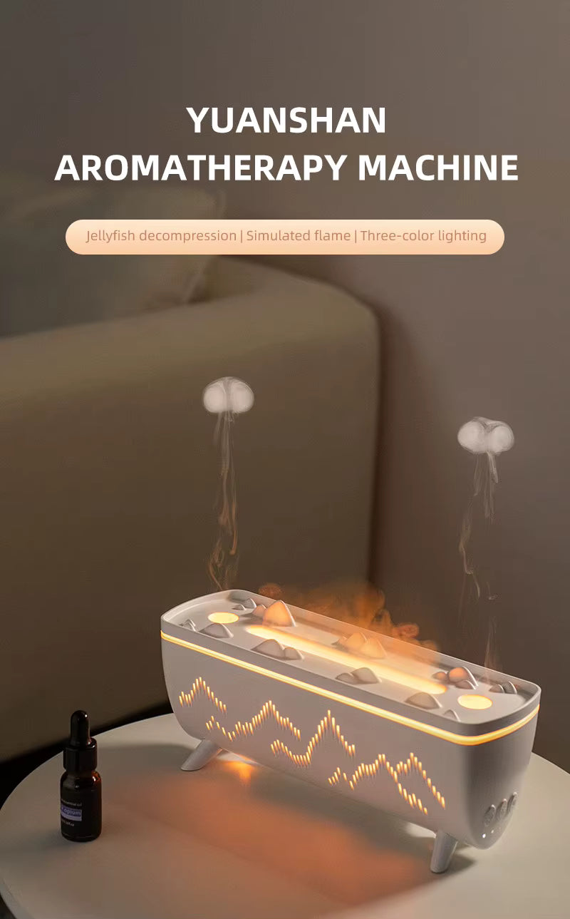 Flame Light Jellyfish Aroma Diffuser & Humidifier - Elevate Your Home with Essential Oil Bliss