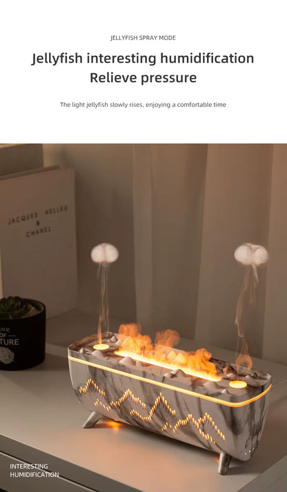 Flame Light Jellyfish Aroma Diffuser & Humidifier - Elevate Your Home with Essential Oil Bliss