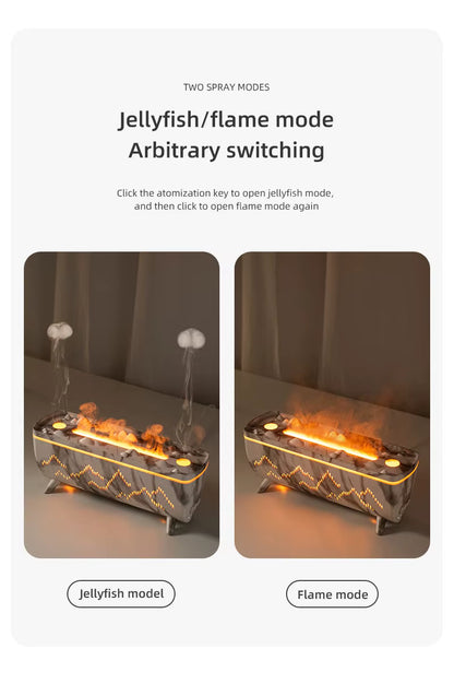 Flame Light Jellyfish Aroma Diffuser & Humidifier - Elevate Your Home with Essential Oil Bliss