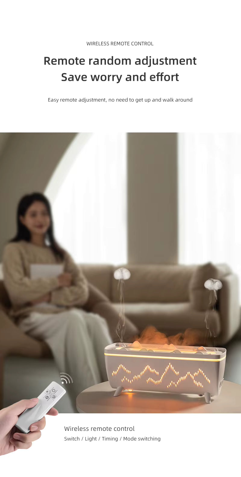 Flame Light Jellyfish Aroma Diffuser & Humidifier - Elevate Your Home with Essential Oil Bliss