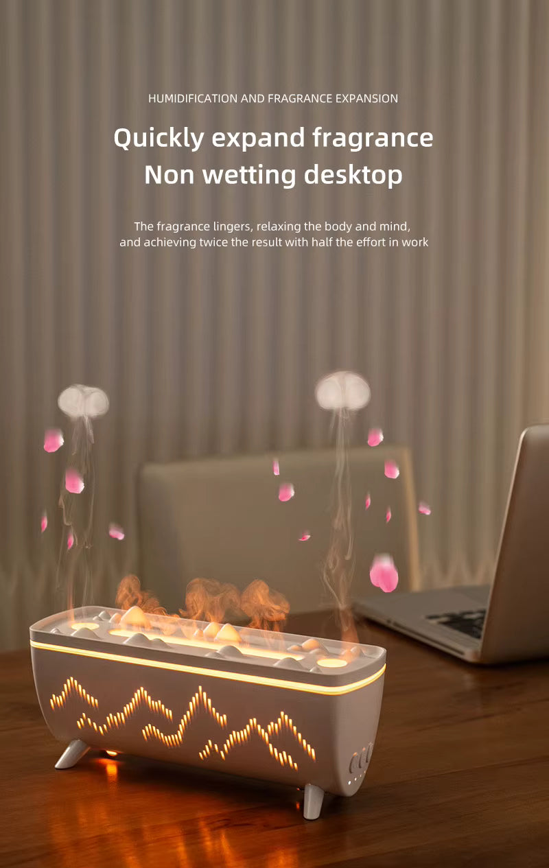 Flame Light Jellyfish Aroma Diffuser & Humidifier - Elevate Your Home with Essential Oil Bliss